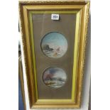 C.E.Brittan a pair of Dartmoor Scenes also miniature marine oils in double mount