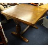 Victorian drop leaf table, together with six chairs including barley twist chair