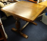 Victorian drop leaf table, together with six chairs including barley twist chair