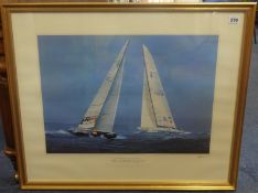 Two yachting prints after Tim Thomson and Royal Windsor horse show print (3).