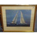 Two yachting prints after Tim Thomson and Royal Windsor horse show print (3).