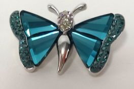 Swarovski, a butterfly pendant, boxed.