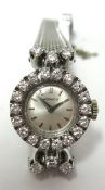 Movado, a ladies 18ct white gold and diamond cocktail wristwatch,