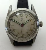 Rolex, a gents small size vintage wristwatch quarter arabic, the back plate number 225629,