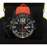 Graham of London, Chrono Fighter, Chronograph, Super Light Carbon gents wristwatch, with original