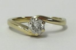 A white gold ring set with single diamond, finger size K.