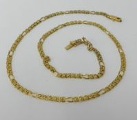 A modern gold link necklace, stamped .585, approx 13.80gms.