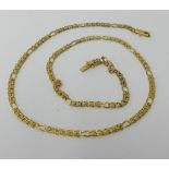 A modern gold link necklace, stamped .585, approx 13.80gms.