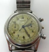 Universal Compax, a 1940/50's gents stainless steel Chronograph, no 118395.