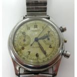 Universal Compax, a 1940/50's gents stainless steel Chronograph, no 118395.