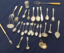 Collection of silver plated spoons, forks etc