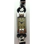 Jaeger, a stainless steel ladies Duo Plan traditional wrist watch, the back plate stamped '82442'.