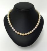 A modern Chinese pearl necklace with silver clasp (with receipt)