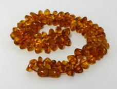 An amber bead necklace, approx 43.90gms.