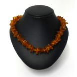 An amber bead necklace, approx 47.70gms.