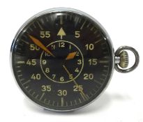 Laco, a WWII German air force Beobachtungsuhr military aviators pocket watch, large winding crown,