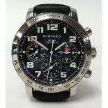 Chopard, a gents stainless steel wristwatch, Chronograph Chronometer the back plate with map of