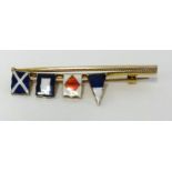 Benzie of Cowes, a 9ct gold signal hoist brooch (4 flags).