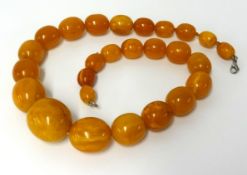 An amber style large bead necklace, approx 140gms.