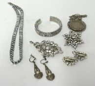 A small collection of various paste and costume jewellery.