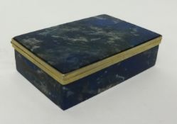 A lapis lazuli box with metal mounts,10cm x 7cm x 3cm.
