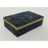 A lapis lazuli box with metal mounts,10cm x 7cm x 3cm.