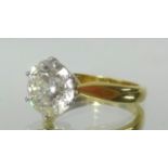 A fine 18ct fine diamond solitaire ring, the modern brilliant cut stone weighing approx 4 carats,