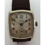 Rolex, a traditional small gents silver wrist watch dial inscribed 'Burford's, Exeter', with sub