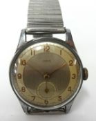 Oris, a 1950's gents stainless steel wristwatch, with sub second dial.