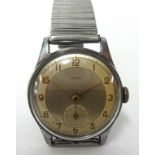 Oris, a 1950's gents stainless steel wristwatch, with sub second dial.