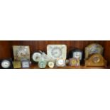 Collection of various small assorted mantle clocks (13).