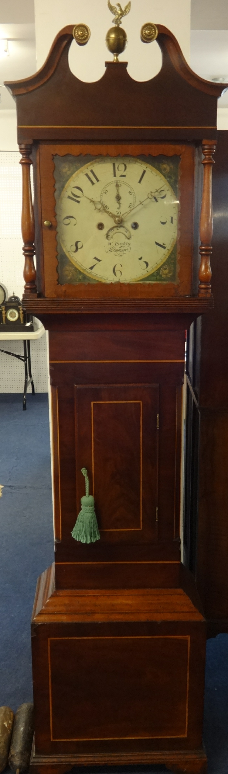 A late 18th century mahogany Longcase Clock, with 8 day movement, box wood inlay, W.Preedy of