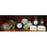 Collection of various small assorted mantle clocks (14)