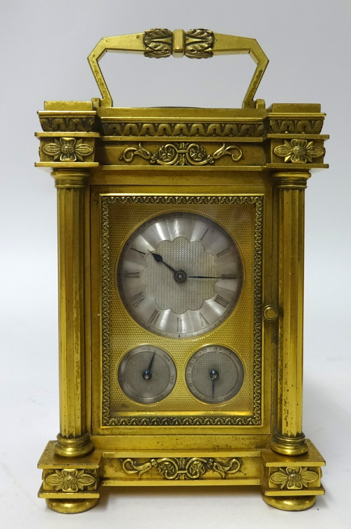 Brockbank & Atkins, London, an English brass cased carriage clock, key wind movement, with - Image 2 of 7