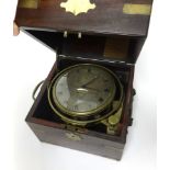 Barraud's, London, a mid 19th century mahogany cased eight day marine chronometer, signed 'Barraud'