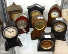 Collection of various small assorted mantle clocks (8).