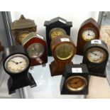 Collection of various small assorted mantle clocks (8).