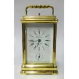 L.Epee, France, a modern brass cased repeater carriage clock, the dial signed, striking on gong with