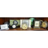 Collection of various small assorted mantle clocks (10).