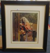 Robert Lenkiewicz (1941-2002), 'Self Portrait at Easel 1992', signed limited edition print 202/500