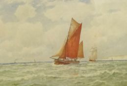 George Stanfield Walters, RBA (British, 1837-1924), signed watercolour, 'Sailing Boats', 24cm x