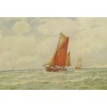 George Stanfield Walters, RBA (British, 1837-1924), signed watercolour, 'Sailing Boats', 24cm x