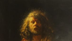 Robert Lenkiewicz (1941-2002), open print 'Self Portrait', unframed, 41cm x 72cm.