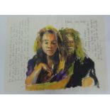 Robert Lenkiewicz (1941-2002), print 'Painter with Greenie', 26cm x 34cm.