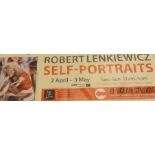 Collection of various canvas exhibition posters and various canvas Robert Lenkiewicz exhibition