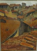 T.R.Banks, 'Italian Rooftops', oil, 35cm x 25cm.