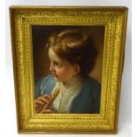 A copy of an original by Benedetto Luti (1666-1724) 'Boy With A flute' oil on canvas, 42cm x 30cm.