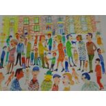 Fred Yates, 'Street Scene', artist proof No.9/10, unframed, 45cm x 60cm.