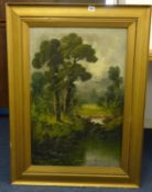 Late Victorian marine painting, not signed, sailing boat off the Devon Coast?, together with a