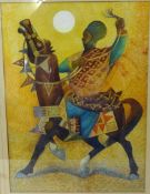 Professor Cecil Todd A.R.C.A, 'Hausa Horseman' original, 30cm x 22cm